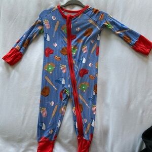 Little Sleepies Blue All Stars Bamboo Footie